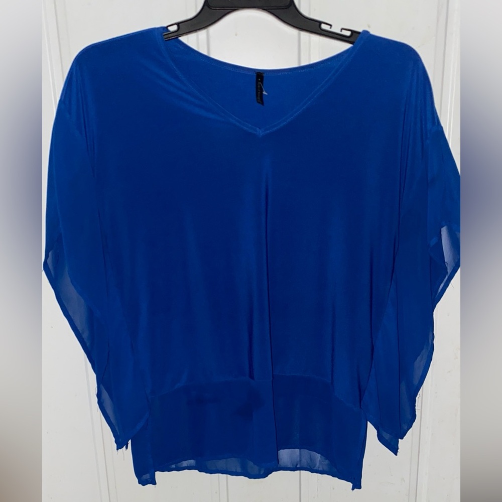 Relaxed Boxy Blue Blouse